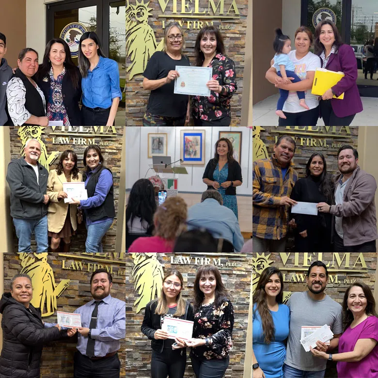 Clientes de Vielma Law Firm con sus documentos aprobados